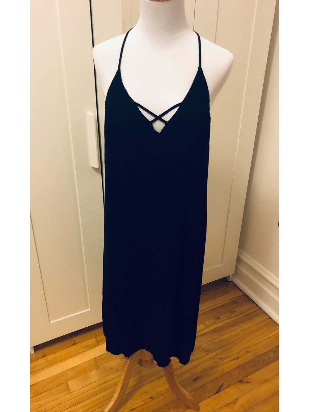 Lush Black Spaghetti Strap Slip Dress size medium